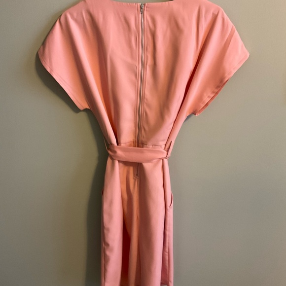Peachy Pink Satin Dress - Picture 2 of 4